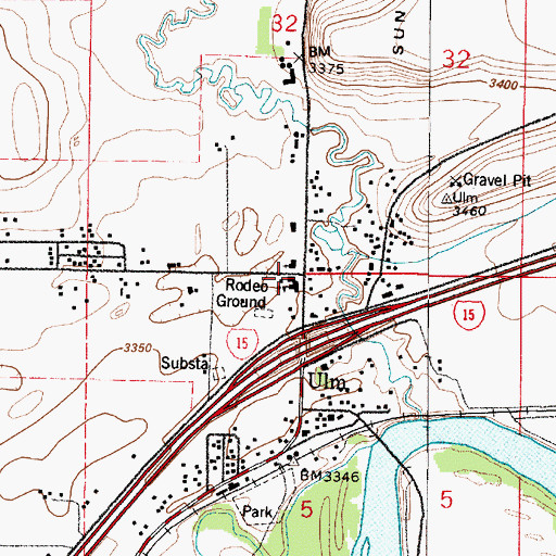 Topographic Map of Ulm School, MT