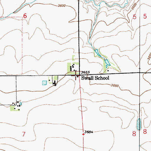Topographic Map of Swall School (historical), MT