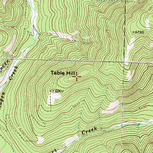 Topographic Map of Table Hill, MT