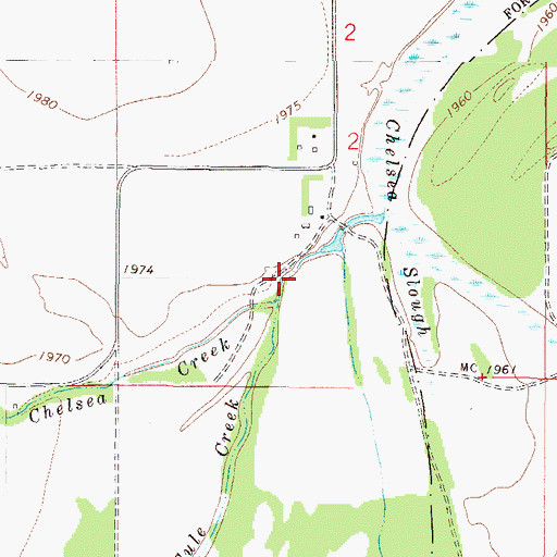 Topographic Map of Tule Creek, MT