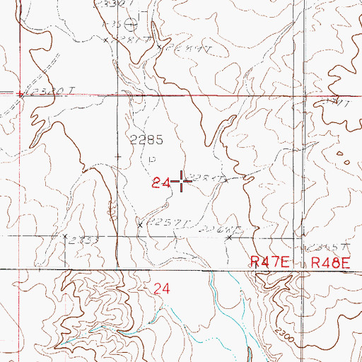 Topographic Map of Tule Valley, MT