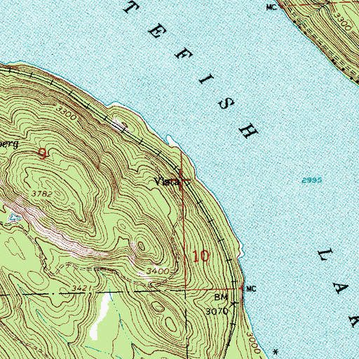 Topographic Map of Vista, MT