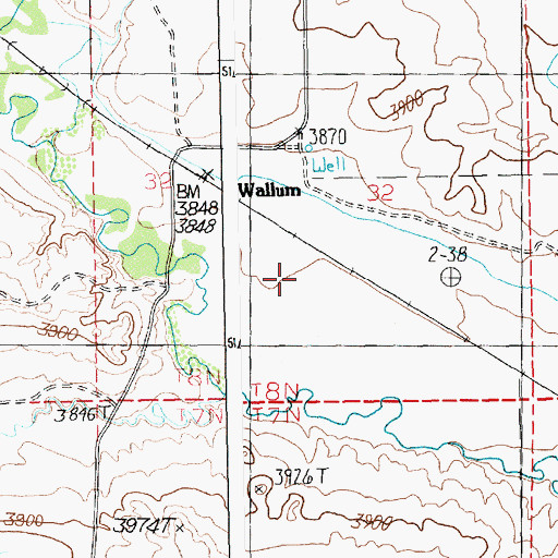 Topographic Map of Wallum, MT