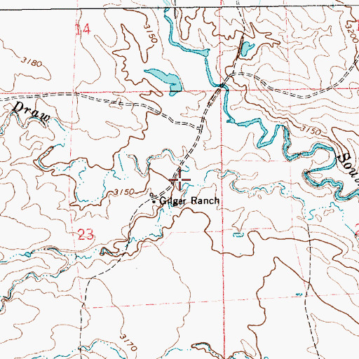 Topographic Map of Watson Draw, SD