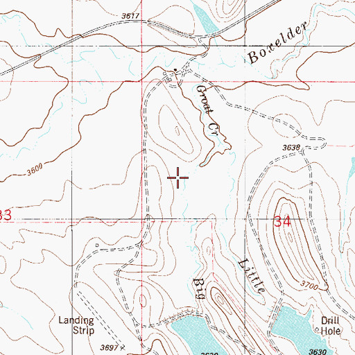 Topographic Map of Big Groat Creek, MT