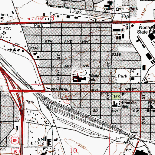 Topographic Map of West Elementary, MT