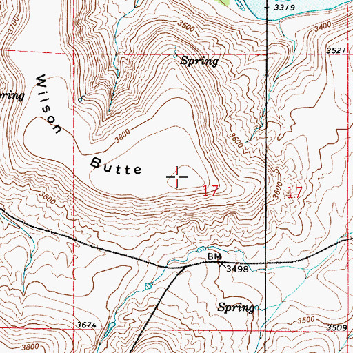 Topographic Map of Wilson Butte, MT