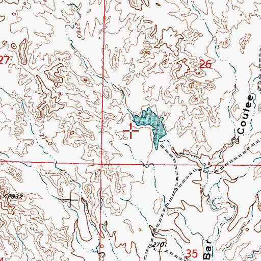 Topographic Map of Venn Number 4 Dam, MT