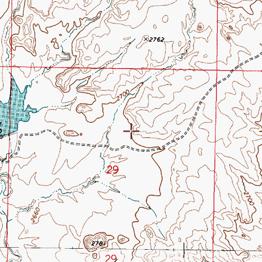 Topographic Map of Harding Number 1 Dam, MT