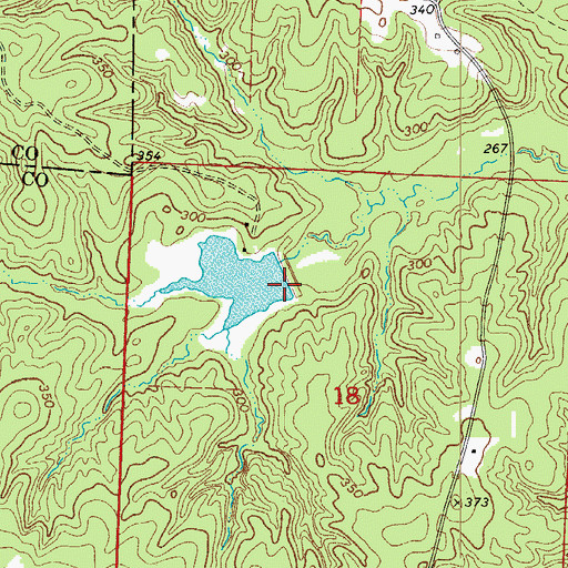 Topographic Map of Fincher Lake Dam, AR