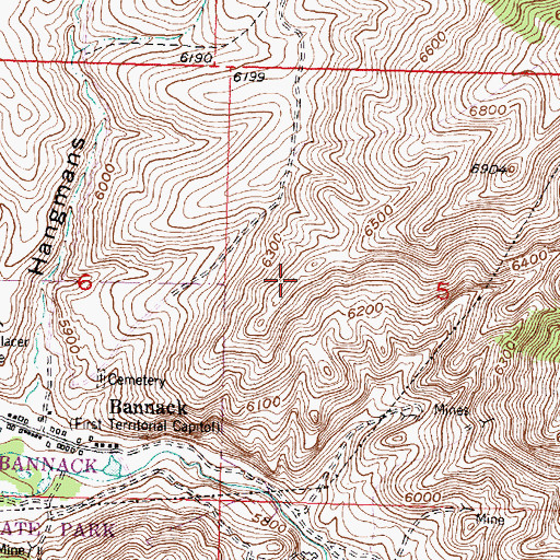 Topographic Map of Beaverhead Mine, MT
