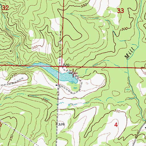 Topographic Map of Marlers Lake Dam, AR