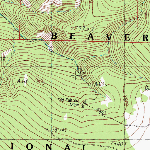 Topographic Map of SW NE Section 3 Mine, MT