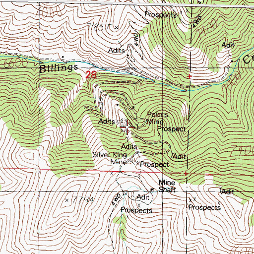 Topographic Map of Polaris Mine, MT