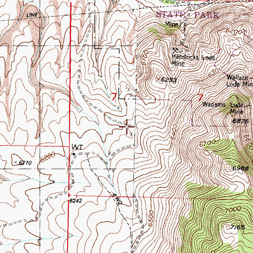 Topographic Map of Hendricks/Apex Mill Site, MT