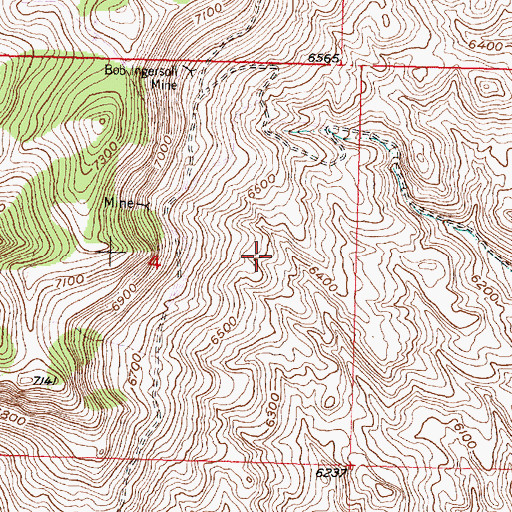 Topographic Map of Blue Wing Mine, MT