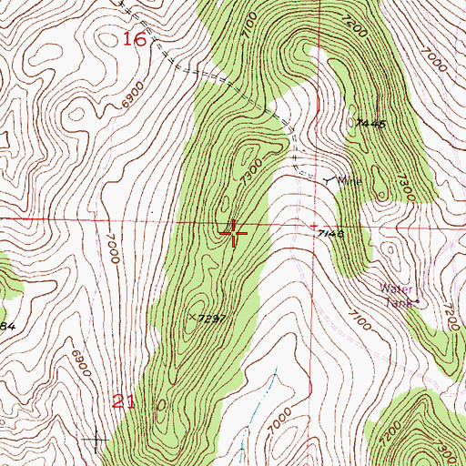 Topographic Map of Badger Pass Mine, MT