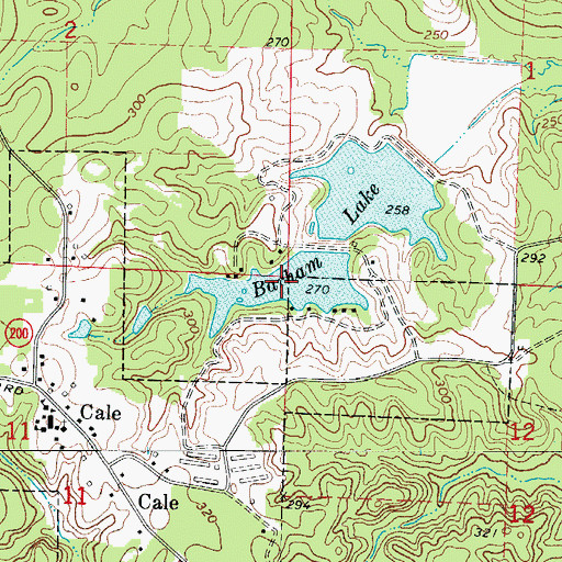 Topographic Map of Barham Lake Number 1, AR