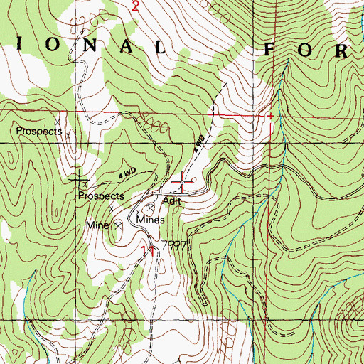 Topographic Map of Baldy Number 4/Hazel Mine, MT