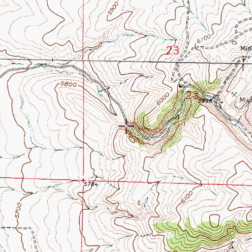 Topographic Map of Axes Canyon Mine, MT