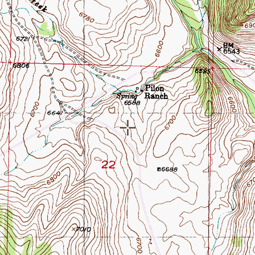 Topographic Map of Pilon Ranch Mine, MT