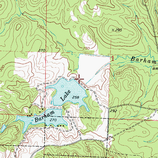 Topographic Map of Barham Lake Number Two Dam, AR