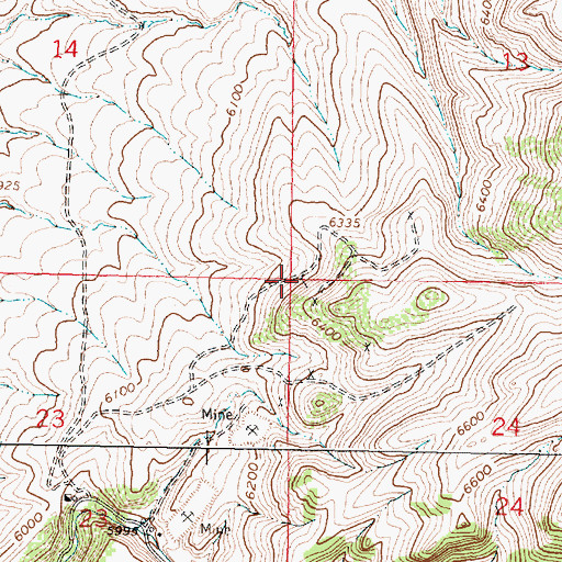 Topographic Map of NW Section 24 Mine, MT