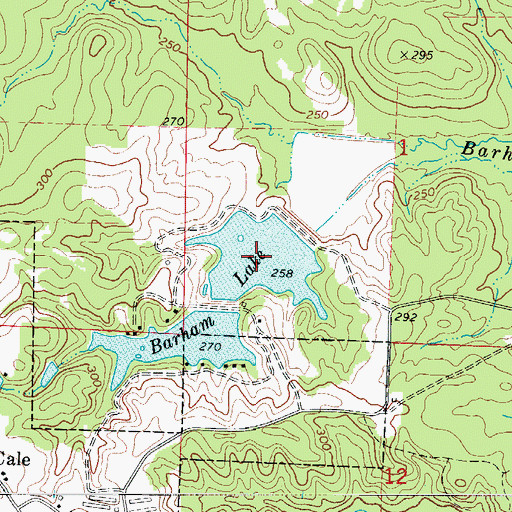 Topographic Map of Barham Lake Number Two, AR