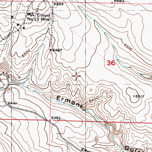 Topographic Map of East Ermont Mine, MT