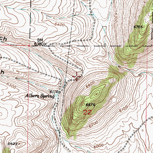 Topographic Map of Albers Spring Mine, MT