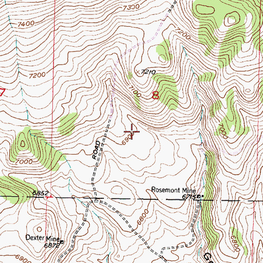 Topographic Map of SW Section 8 Mine, MT