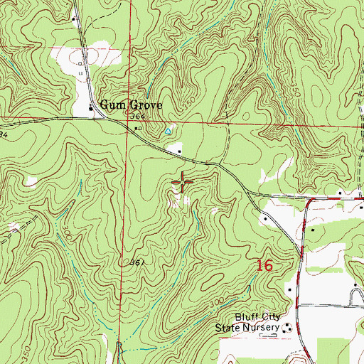 Topographic Map of Arkansas Noname 68 Reservoir, AR