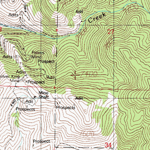 Topographic Map of East Polaris Mine, MT
