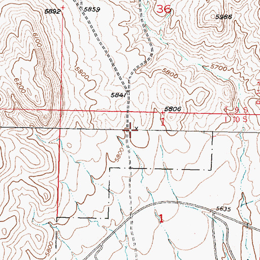 Topographic Map of Clark Canyon Mine, MT