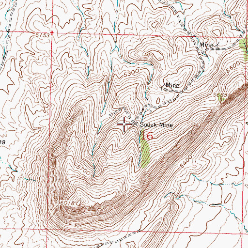 Topographic Map of Sodak Mine, MT