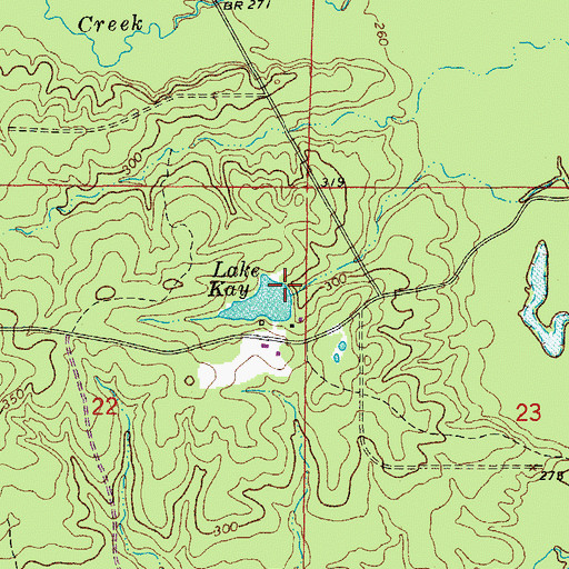 Topographic Map of Lake Kay Dam, AR