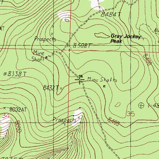 Topographic Map of Tuxedo Mine, MT