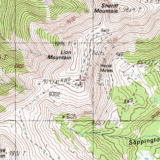 Topographic Map of Cleopatra Mine, MT