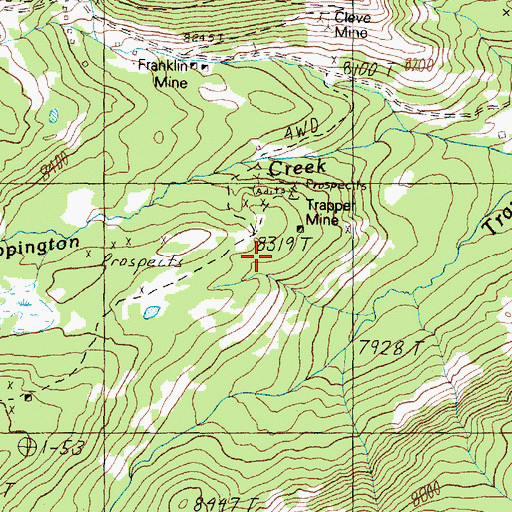 Topographic Map of Trapper Mine, MT
