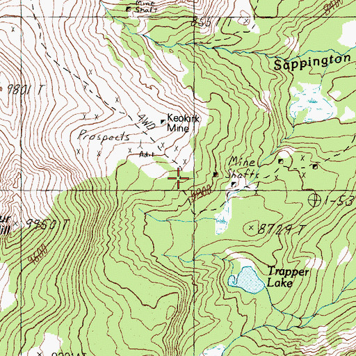 Topographic Map of SW Section 11 Mine, MT