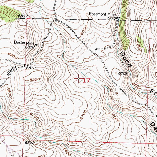 Topographic Map of Galena Mine, MT