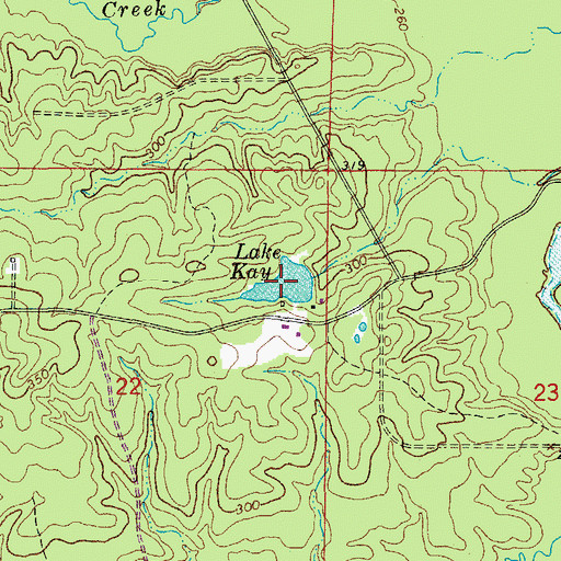 Topographic Map of Lake Kay, AR