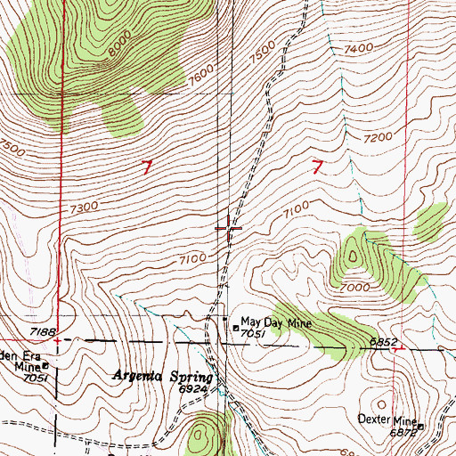 Topographic Map of Pay Day Mine, MT