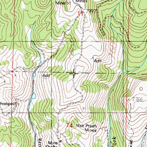 Topographic Map of Echo Mine, MT