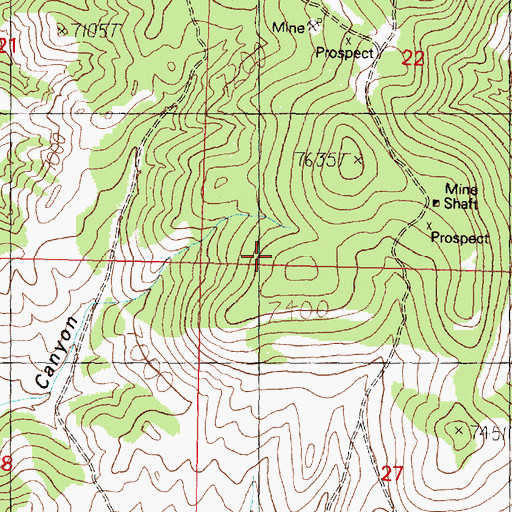 Topographic Map of Little Bell Mine, MT