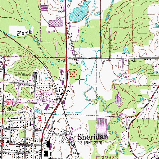 Topographic Map of Whitworth Lake Dam, AR