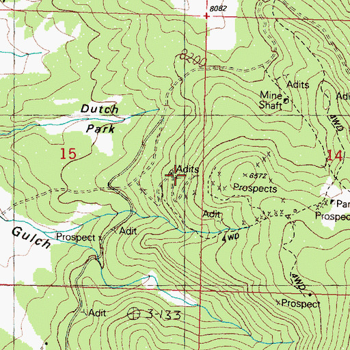 Topographic Map of Lost Cloud Mine, MT