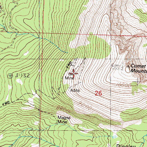 Topographic Map of Gar Mine, MT