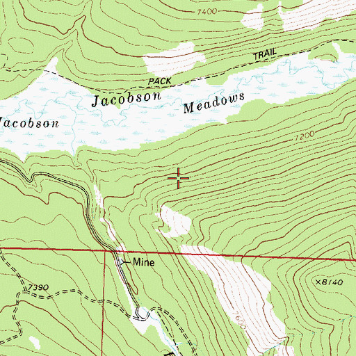 Topographic Map of Jacobson Meadows Mine, MT
