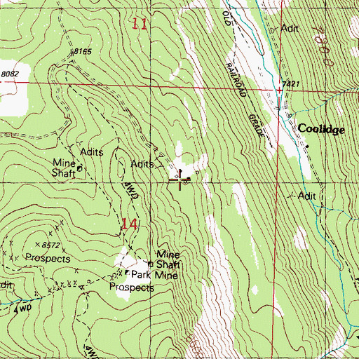 Topographic Map of Upper Elkhorn Mine, MT